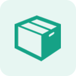 Icône d'un carton sur fond vert.