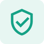 Icône d'un bouclier avec une coche, symbolisant la sécurité.